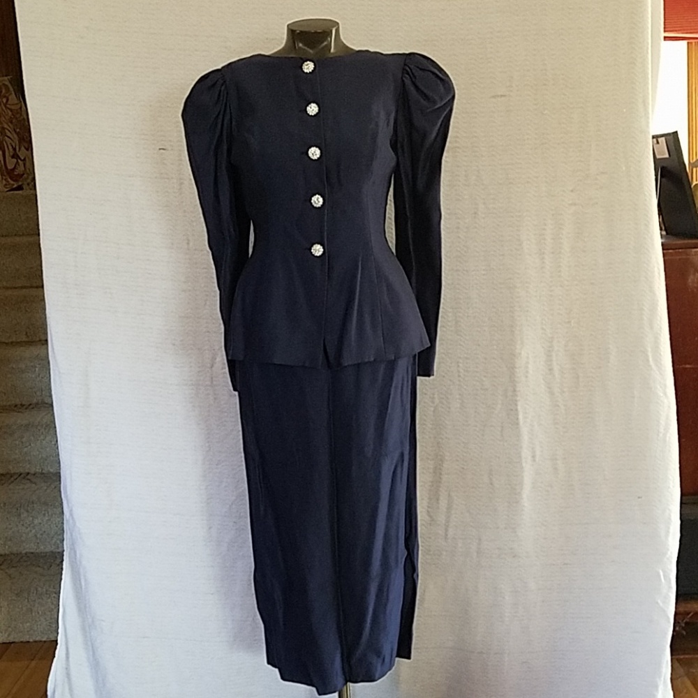 Vintage Navy Blue BridesMaid or MOB dress Size 8